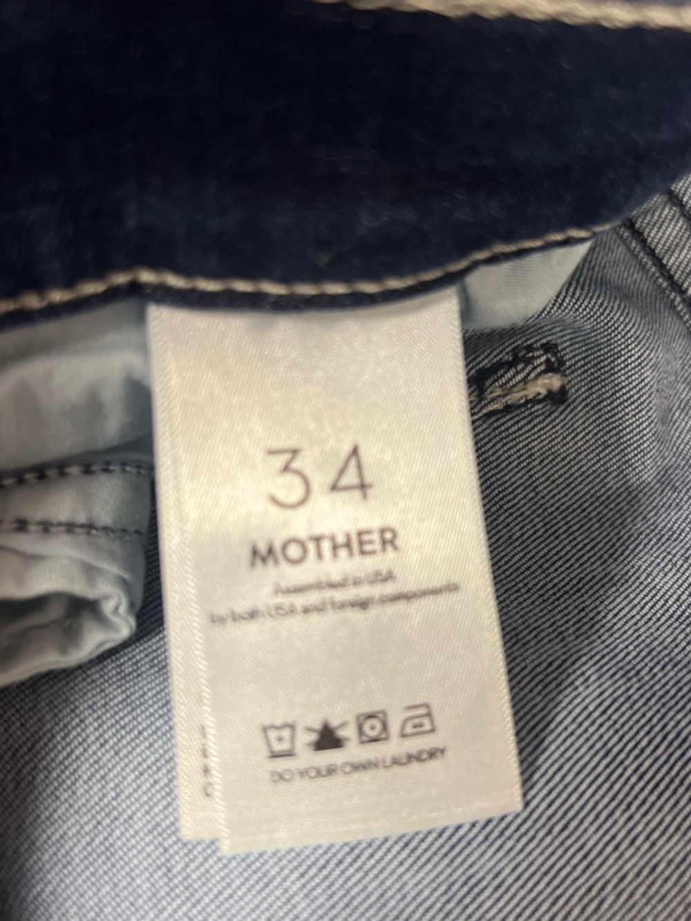 MOTHER The Lil Hustler 70's High Rise Wide Leg Roller Skimp Heirloom Size 34P - Picture 9 of 12